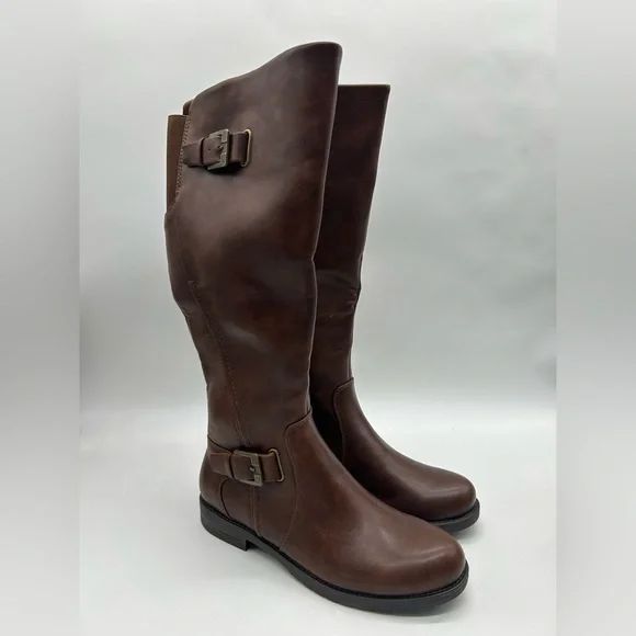 Baretraps Carmen Vegan Knee-High Riding Boots Brown Size 6.5 New With Box - Picture 3 of 9